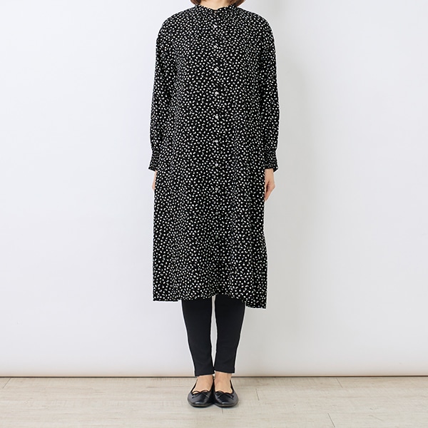 フラワープリント前開きワンピース