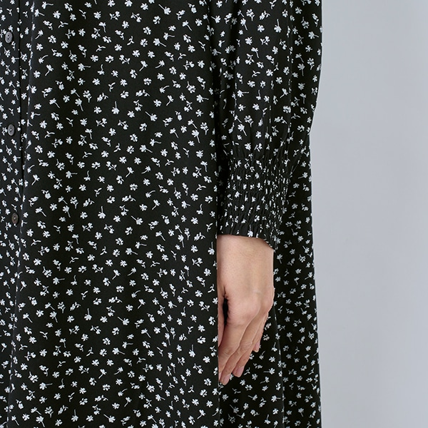 フラワープリント前開きワンピース