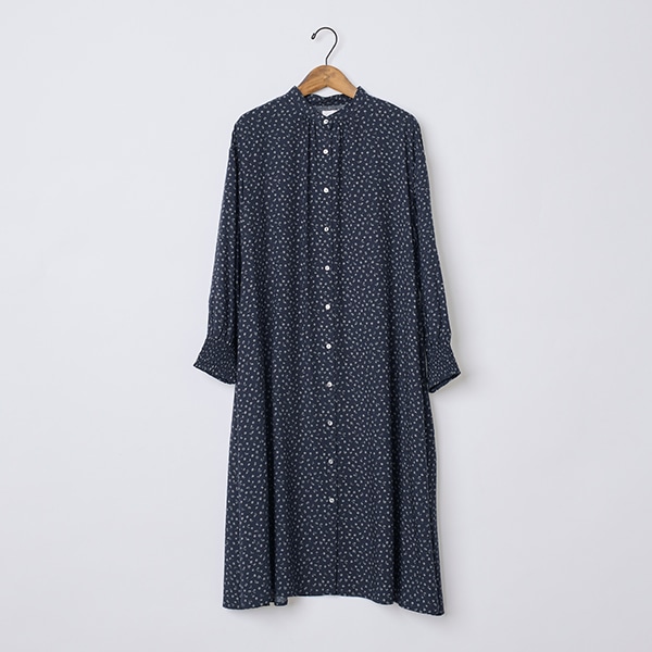 フラワープリント前開きワンピース