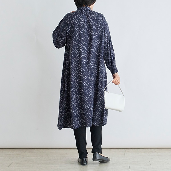 フラワープリント前開きワンピース