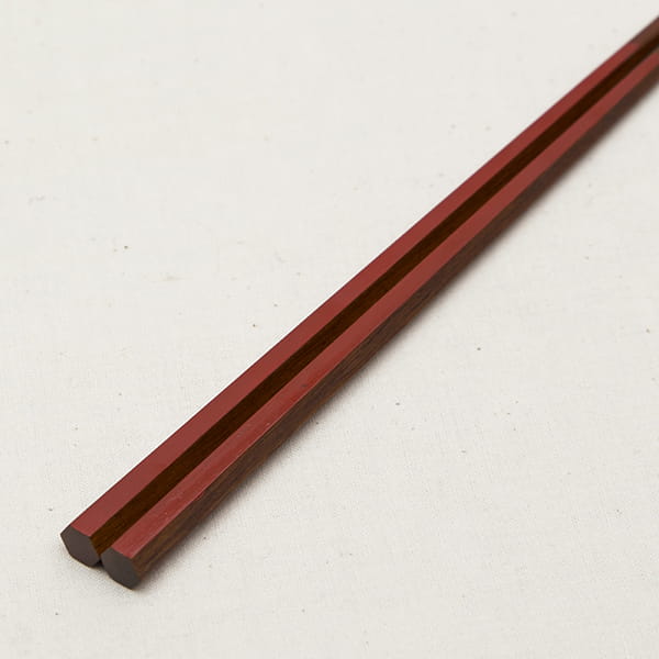 六角箸 赤 21.5cm