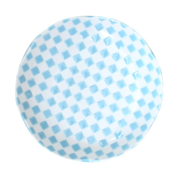 市松小皿 ライトブルー