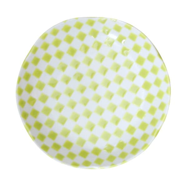 市松小皿 ライムグリーン