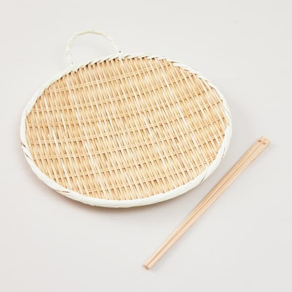 【WEB限定セット】竹ざる 手付き 33cmと四万十ひのき 角菜箸のセット
