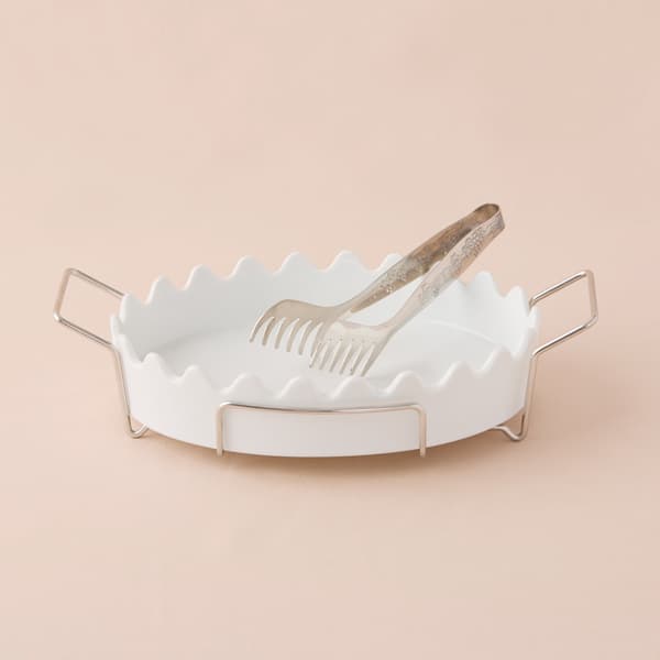 【WEB限定セット】オーバルトレーセットとぶどう柄 パスタトングのセット