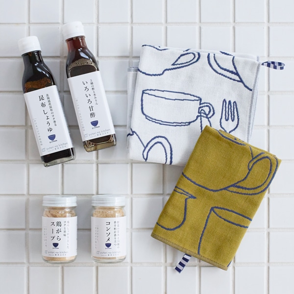 【WEB限定セット】ゆとりのキッチン 調味料とふきんのセット