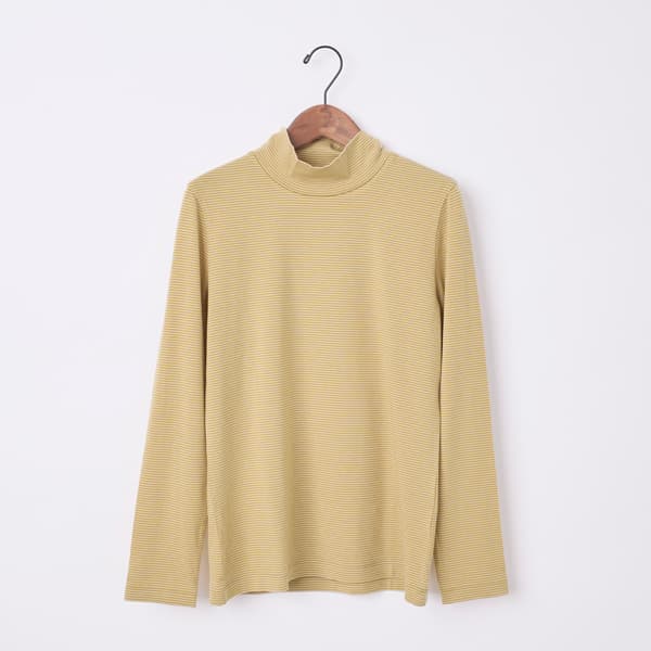 ウォームボーダーハイネックTシャツ