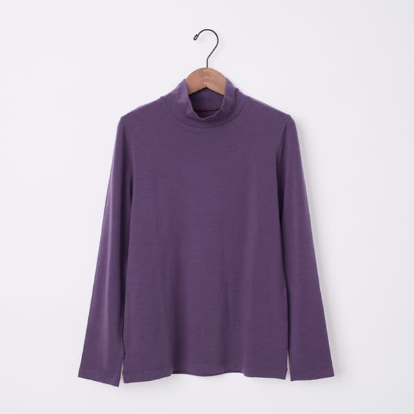 ウォームボーダーハイネックTシャツ