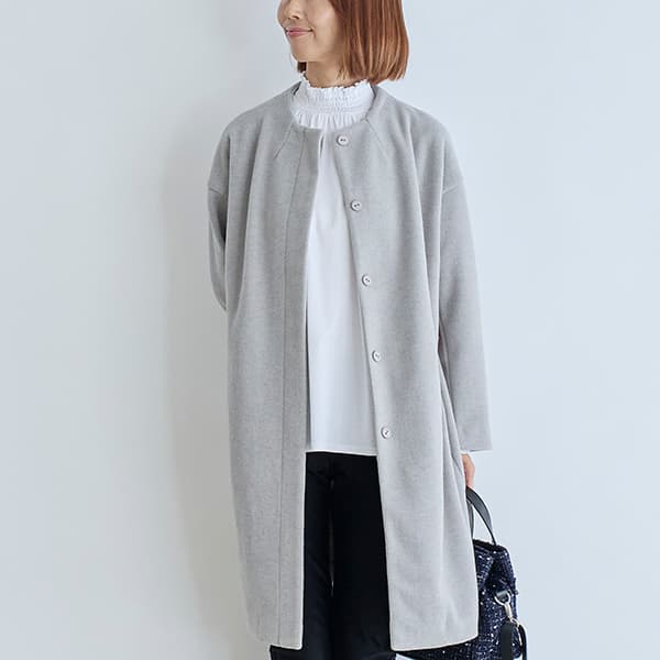 ニードルジャージーロングコート