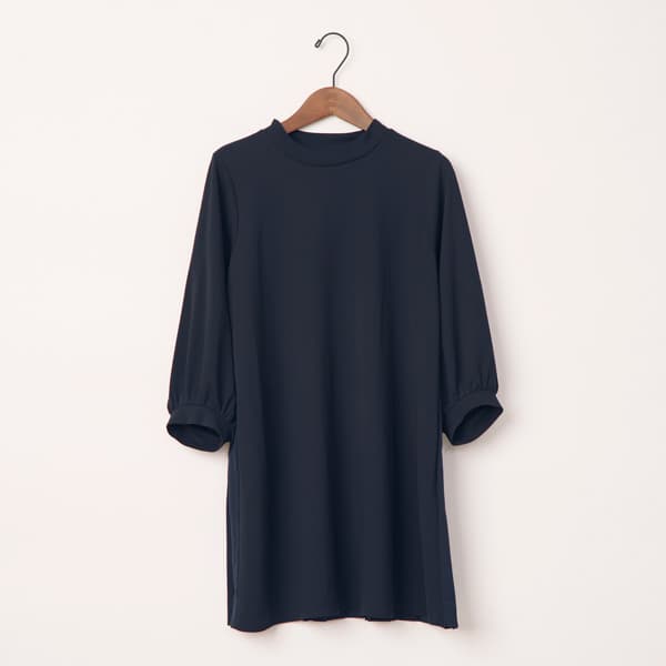 強撚スムースバックプリーツチュニック