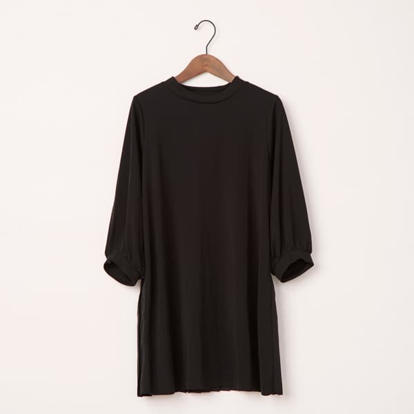 強撚スムースバックプリーツチュニック