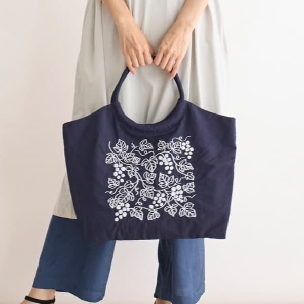 刺繍マルシェバッグ ぶどう