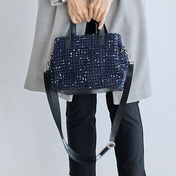 ツイードあおりバッグ 2way