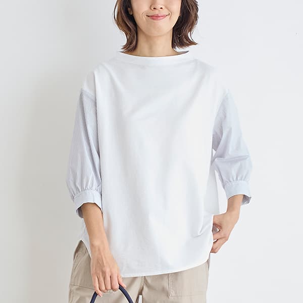 ストライプドッキングプルオーバー