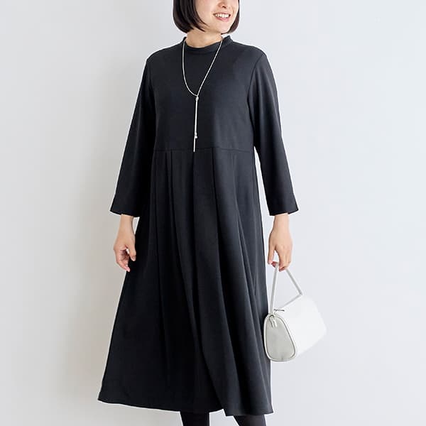 強撚スムースタック切り替えワンピース