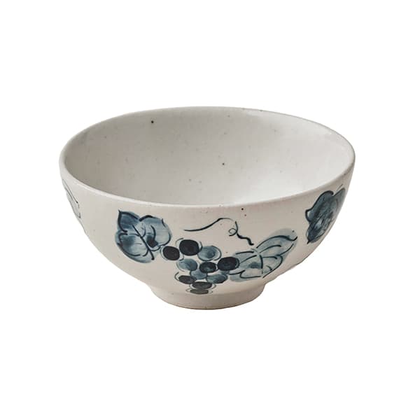 手描きぶどう 飯碗