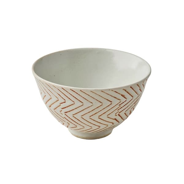 波佐見焼 ヘリンボーン飯碗 赤