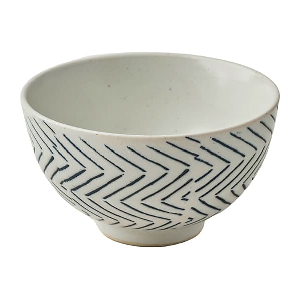 波佐見焼 ヘリンボーン小どんぶり 青