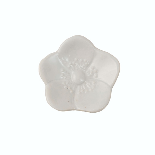 信楽焼 フラワー箸置き ホワイト