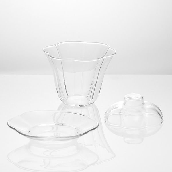 耐熱ガラス 蓋つきカップ&ソーサー
