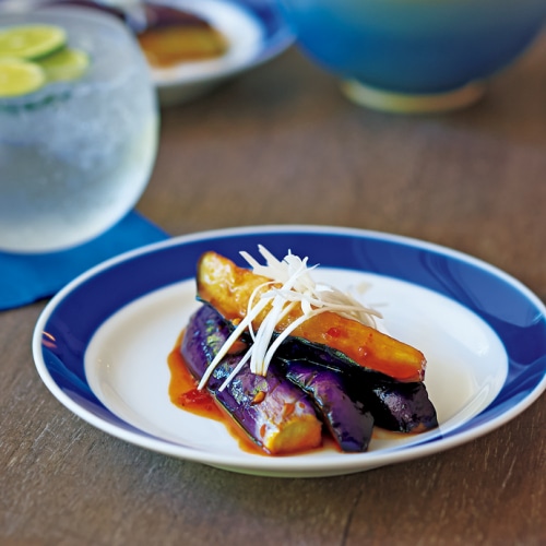 揚げなすの辛み酢じょうゆ