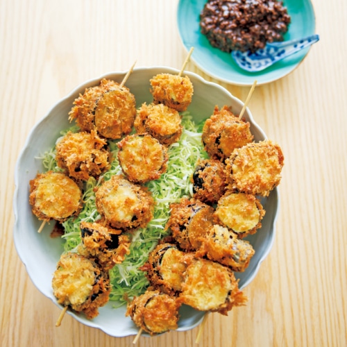 なすのフライ 肉みそがけ