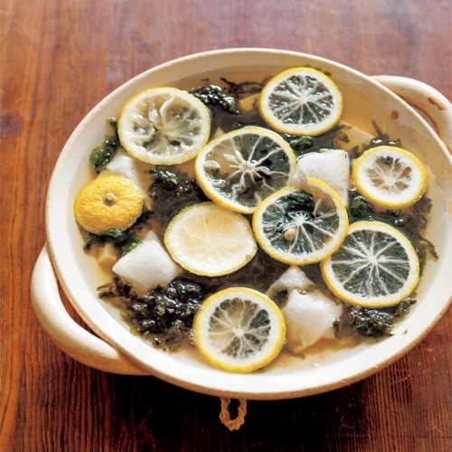 豆腐ともちとあおさ鍋