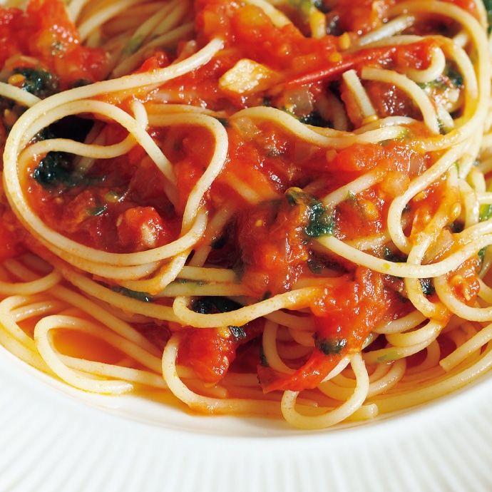 生のりのトマトパスタ