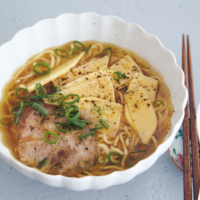 たけのこの辛み酢あえラーメン