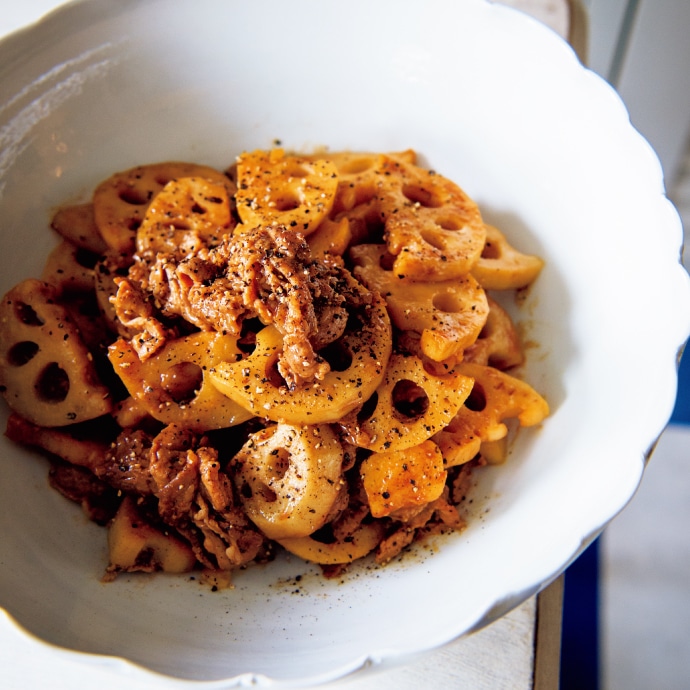 れんこんと豚肉のみそ炒め