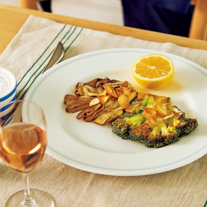 まいたけとブロッコリーのステーキ