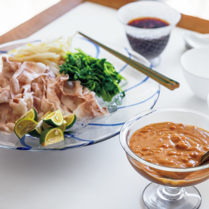 冷しゃぶのナッツだれ