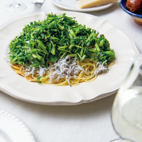 せりとしらすのパスタ